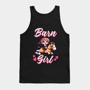 Barn Girl I Equestrian Pony Horse Fan Tank Top